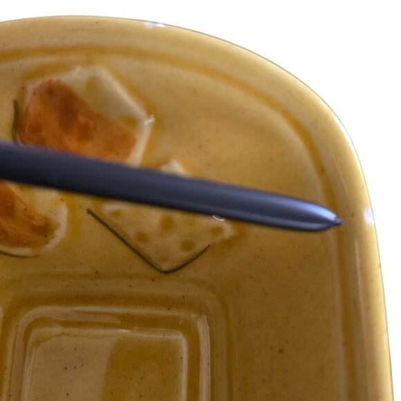 VTG Los Angeles Potteries Yellow Cracker Serving Dish #49 MCM Bread Tray 1969 - Picture 8 of 9